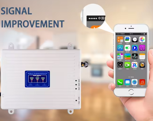3G 4G LTE Repeater Amplifier Mobile Phone Signal Booster with Tri-Band 900 1800 2100 for 4G Cell Phone GSM Network