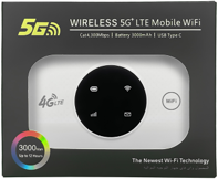 Portable 4G LTE WiFi Router – 300Mbps Backup Internet Hotspot with 3000mAh Battery, SIM Card Slot, Wide Coverage for Home & Travel (EU/Asia Version)