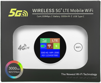 Portable 4G LTE WiFi Router – 300Mbps Backup Internet Hotspot with 3000mAh Battery, SIM Card Slot, Wide Coverage for Home & Travel (EU/Asia Version)